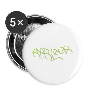 Neon Graffiti Grün Schriftzug Karlder - Buttons groß 56 mm (5er Pack) - Weiß - Vorne