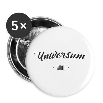 Universum Ahoi - Buttons groß 56 mm (5er Pack) - Weiß - Vorne