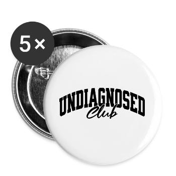 Undiagnosed Club - Buttons groß 56 mm (5er Pack) - Weiß - Vorne