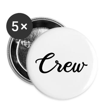 crew_schrift - Buttons groß 56 mm (5er Pack) - Weiß - Vorne