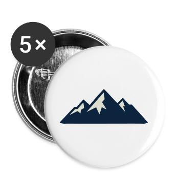 Mountains Mountains Silhouette - Buttons large 2.2''/56 mm (5-pack) - white - Front