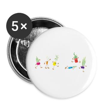 Botaniker - Buttons groß 56 mm (5er Pack) - Weiß - Vorne