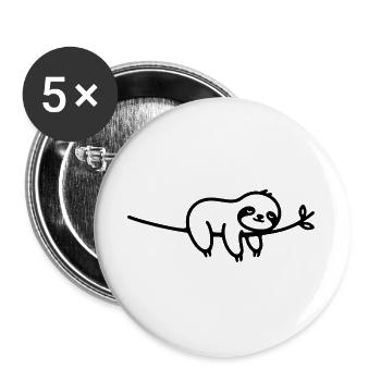 Sleeping Sloth on Branch Animal Motif - Buttons large 2.2''/56 mm (5-pack) - white - Front