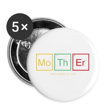Mother Tableau périodique Don de Maman - Lot de 5 grands badges (56 mm) - blanc - Devant