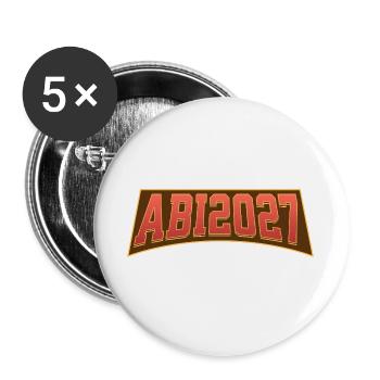 Abi 2027 - Buttons groß 56 mm (5er Pack) - Weiß - Vorne