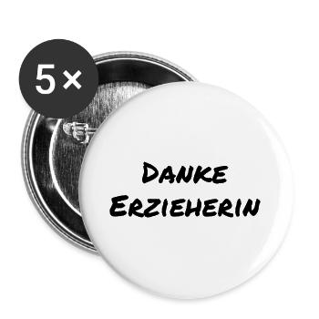 Danke Erzieherin Kita Abschied Geschenk - Buttons groß 56 mm (5er Pack) - Weiß - Vorne