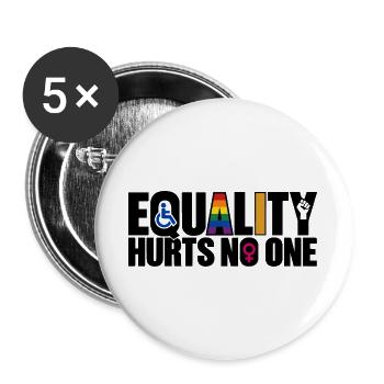 Equality Hurts No One – Gleichberechtigung - Buttons groß 56 mm (5er Pack) - Weiß - Vorne