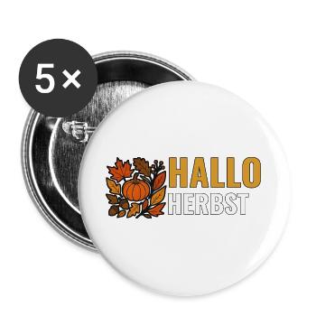 Herbst mit Blättern. - Buttons groß 56 mm (5er Pack) - Weiß - Vorne