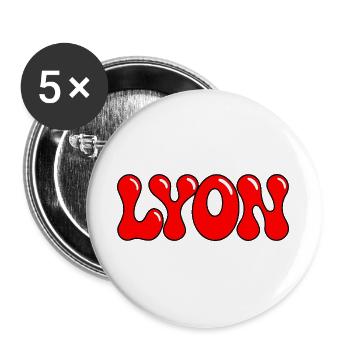 Lyon Letters Red Gum - Buttons groß 56 mm (5er Pack) - Weiß - Vorne