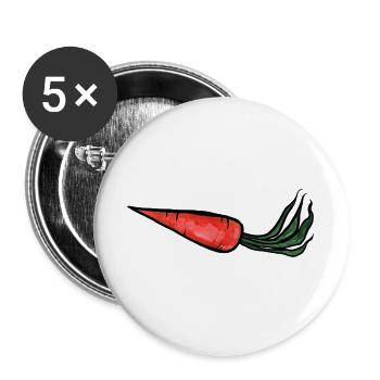 Orange Karotten-Aquarellblattillustration - Buttons groß 56 mm (5er Pack) - Weiß - Vorne