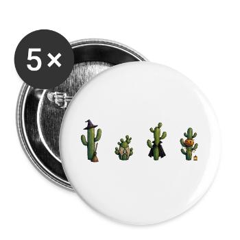 Kaktus - Buttons groß 56 mm (5er Pack) - Weiß - Vorne