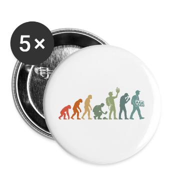  Vintage-Geologie, Edelsteinsammler, Gestein- und - Buttons groß 56 mm (5er Pack) - Weiß - Vorne