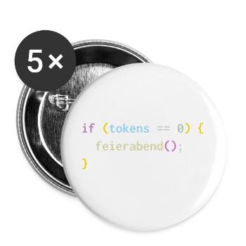 if (tokens == 0) feierabend(); – KI Feierabend - Buttons groß 56 mm (5er Pack) - Weiß - Vorne