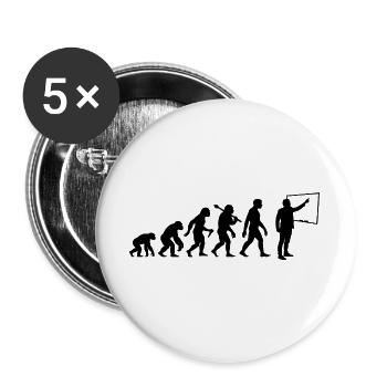 Lehrer Evolution Für Lehrer und Professoren - Buttons groß 56 mm (5er Pack) - Weiß - Vorne