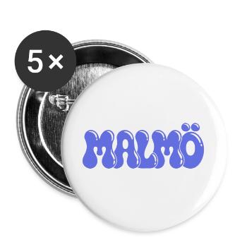 Malmö Retro Blue Periwinkle Wildleder - Buttons groß 56 mm (5er Pack) - Weiß - Vorne