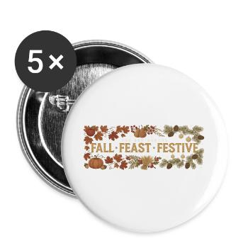 Ber Months Fall Feast Festive Herbstzeit - Buttons groß 56 mm (5er Pack) - Weiß - Vorne