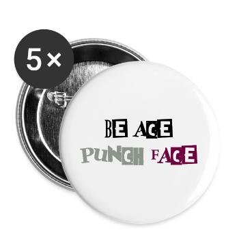 Sei Ace Punchface - Buttons groß 56 mm (5er Pack) - Weiß - Vorne