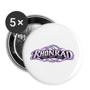 Rhönrad Motiv Lila Knoten - Buttons groß 56 mm (5er Pack) - Weiß - Vorne