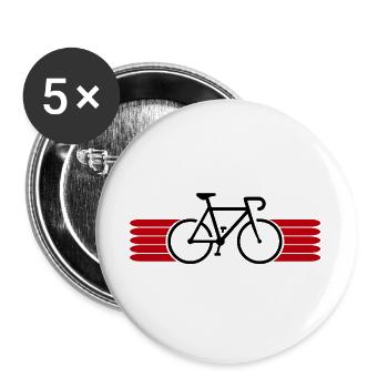 Fahrrad fahren Bike Fahrradfahrer Fahrradfahrerin - Buttons groß 56 mm (5er Pack) - Weiß - Vorne