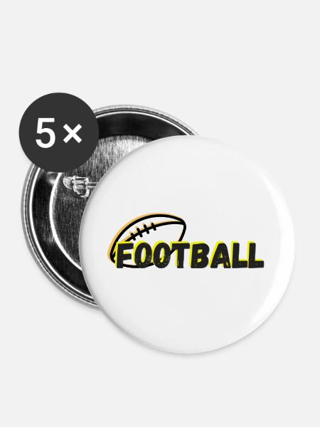 Football Black - Neon - Buttons groß 56 mm (5er Pack) - Weiß