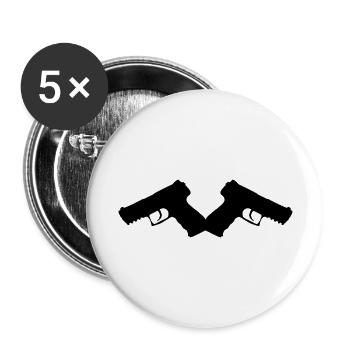 gun2_2_mal6 - Buttons groß 56 mm (5er Pack) - Weiß - Vorne