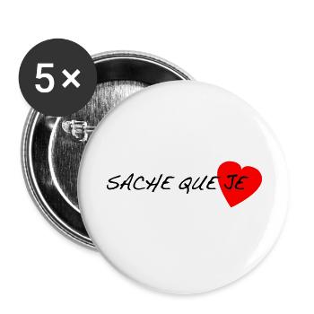 sache_que_je - Lot de 5 grands badges (56 mm) - blanc - Devant
