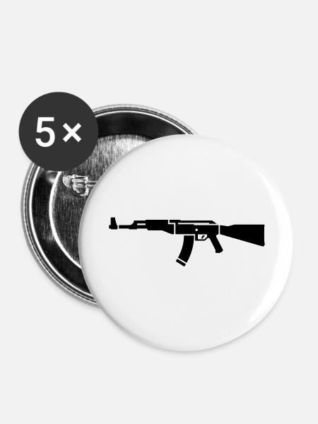 AK 47 - Buttons groß 56 mm (5er Pack) - Weiß