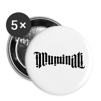 ILLUMINATI - Buttons groß 56 mm (5er Pack) - Weiß - Vorne