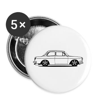 Auto, Stufe, Oldtimer, Typ 3 - Buttons groß 56 mm (5er Pack) - Weiß - Vorne