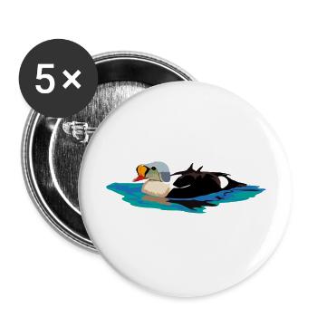 Prachteiderente - Buttons groß 56 mm (5er Pack) - Weiß - Vorne