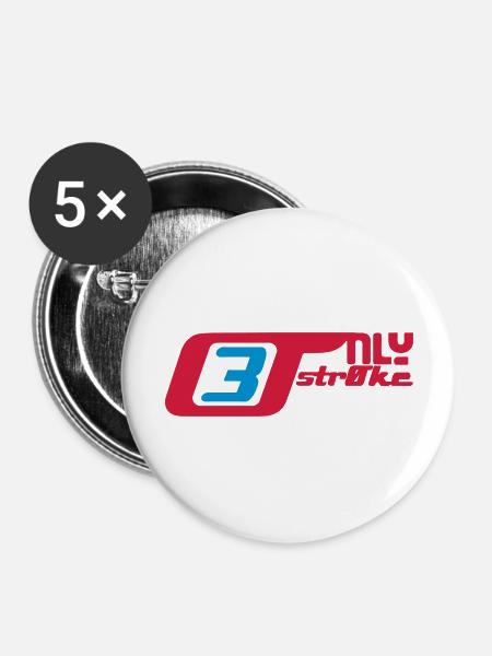 only3stroke - Buttons groß 56 mm (5er Pack) - Weiß