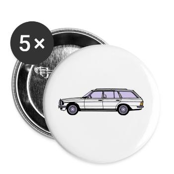MB W123 T Model Kombi ...(25) - Buttons groß 56 mm (5er Pack) - Weiß - Vorne