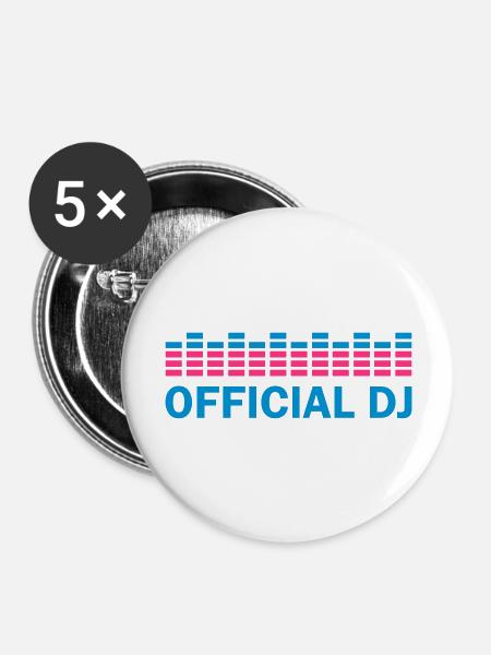 official dj - Buttons groß 56 mm (5er Pack) - Weiß