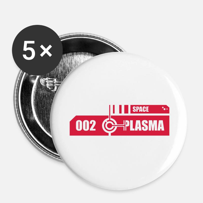 Space Plasma - Buttons large 2.2''/56 mm (5-pack) - white