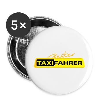 Bester Taxifahrer 1 - Buttons groß 56 mm (5er Pack) - Weiß - Vorne