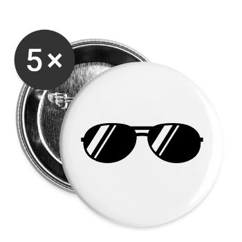coole Sonnenbrille - Buttons groß 56 mm (5er Pack) - Weiß - Vorne