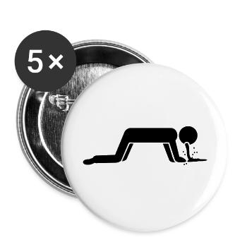 vomissements / barfing (sans text, 1c) - Lot de 5 grands badges (56 mm) - blanc - Devant