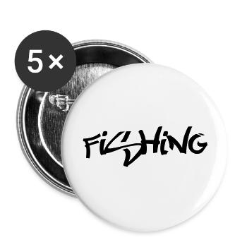 Fishing - Buttons groß 56 mm (5er Pack) - Weiß - Vorne