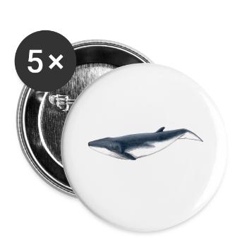 baleine Bebe Bryde - Bébé Baleine - Lot de 5 grands badges (56 mm) - blanc - Devant