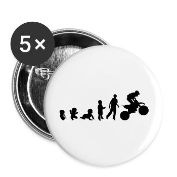 Evolution human rights motocross sports - Buttons large 2.2''/56 mm (5-pack) - white - Front