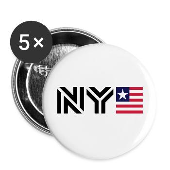 New York__V004 - Lot de 5 grands badges (56 mm) - blanc - Devant
