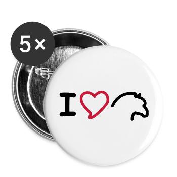 I Love Fjordis - Buttons groß 56 mm (5er Pack) - Weiß - Vorne