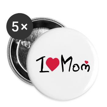 Maman de coeur, je - Lot de 5 grands badges (56 mm) - blanc - Devant