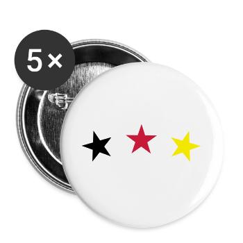 sterne sport fußball - Buttons groß 56 mm (5er Pack) - Weiß - Vorne