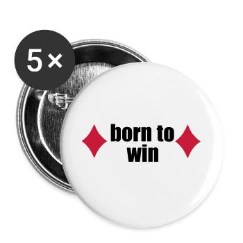 jouer au poker - Lot de 5 grands badges (56 mm) - blanc - Devant