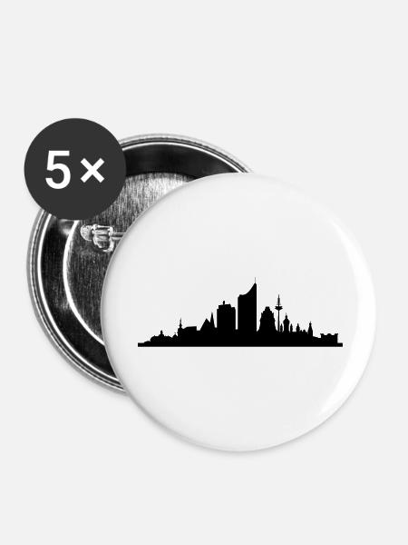 Skyline Leipzig central - Buttons large 2.2''/56 mm (5-pack) - white