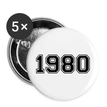 1980 - Buttons large 2.2''/56 mm (5-pack) - white - Front