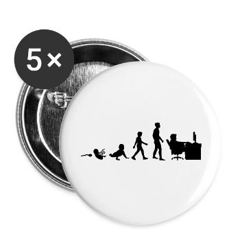viva_la_evolution__geek_1__f1 - Buttons groß 56 mm (5er Pack) - Weiß - Vorne