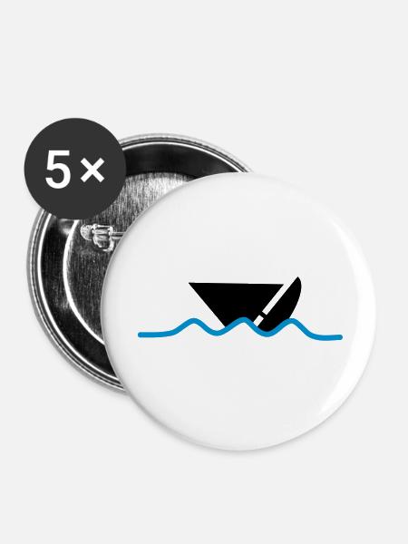 distress_boat - Buttons groß 56 mm (5er Pack) - Weiß