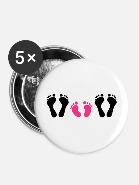 Familie - Buttons groß 56 mm (5er Pack) - Weiß